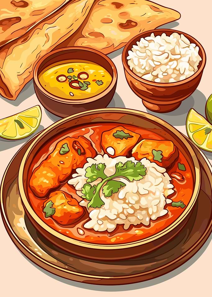 Indian Cuisine: Curry, Rice, and Naan