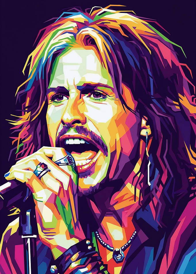 Steven Tyler Colorful Pop Art Portrait