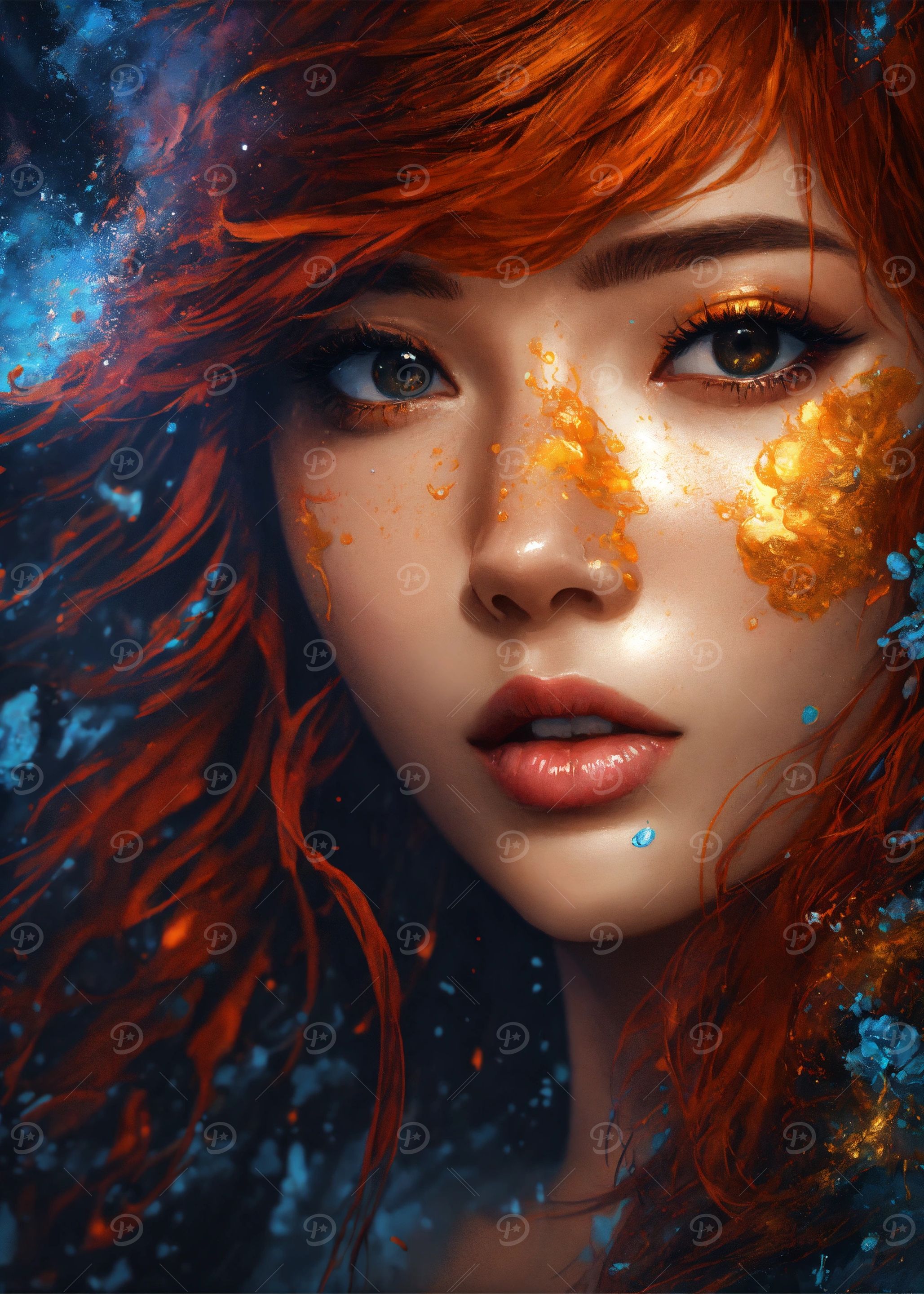 Portrait of a woman with red hair