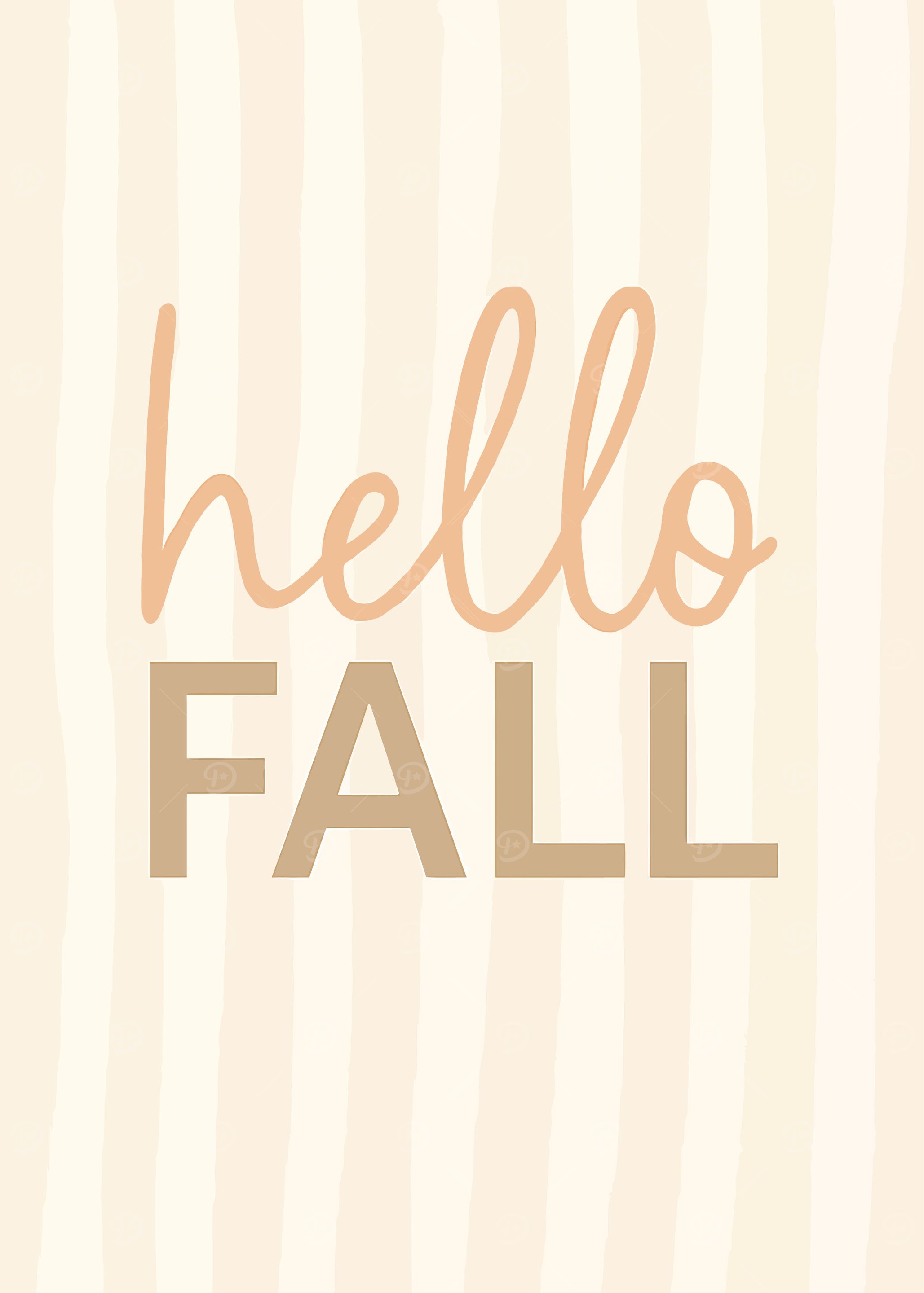Hello Fall – Minimalist Autumn Typography Wall Art