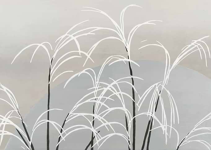 Minimalist Grass Illustration with Neutral Tones