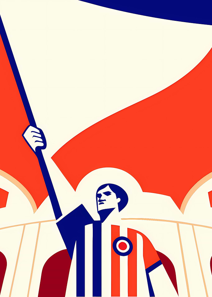 Patriotic Figure with Flag Art
