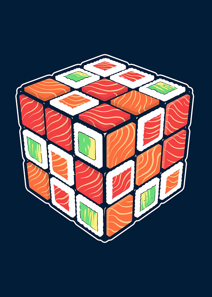 Sushi Rubik's Cube Food Art