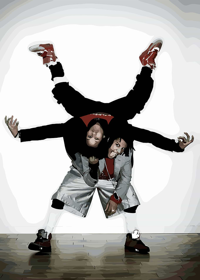Two People in a Unique Pose