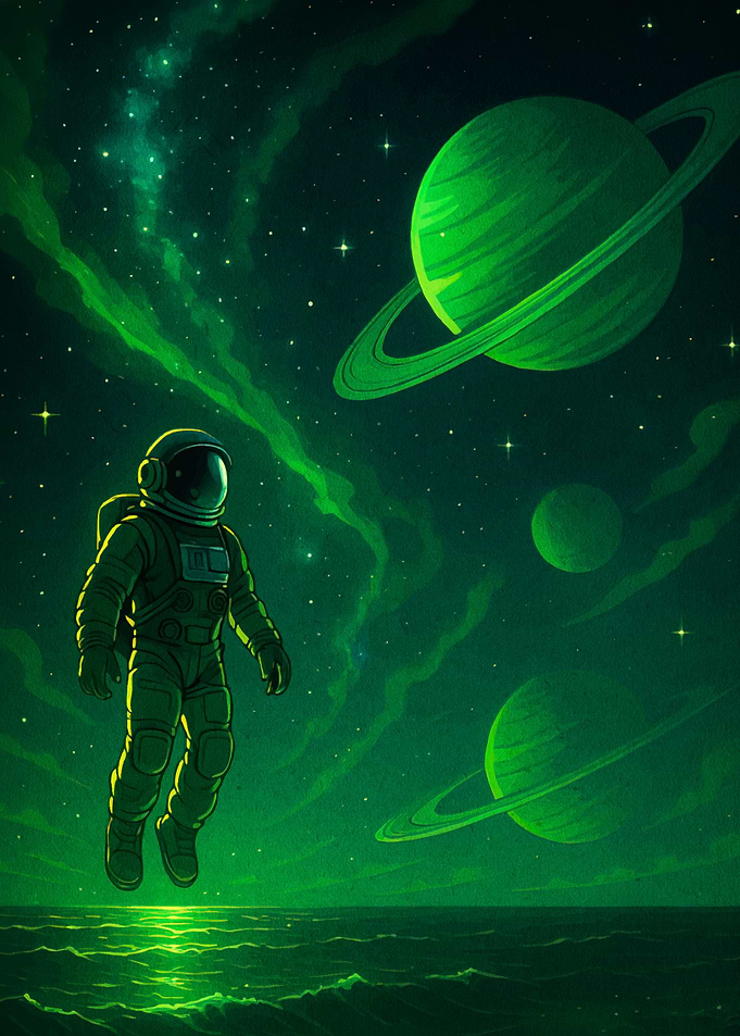 Astronaut Floating Above Water