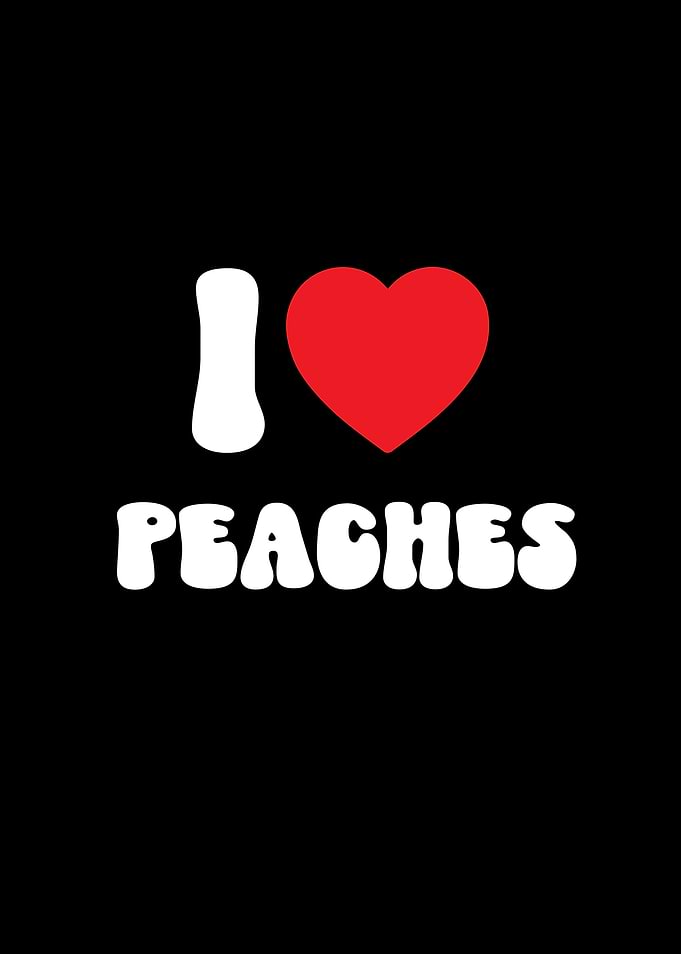 I Love Peaches Fruit Graphic