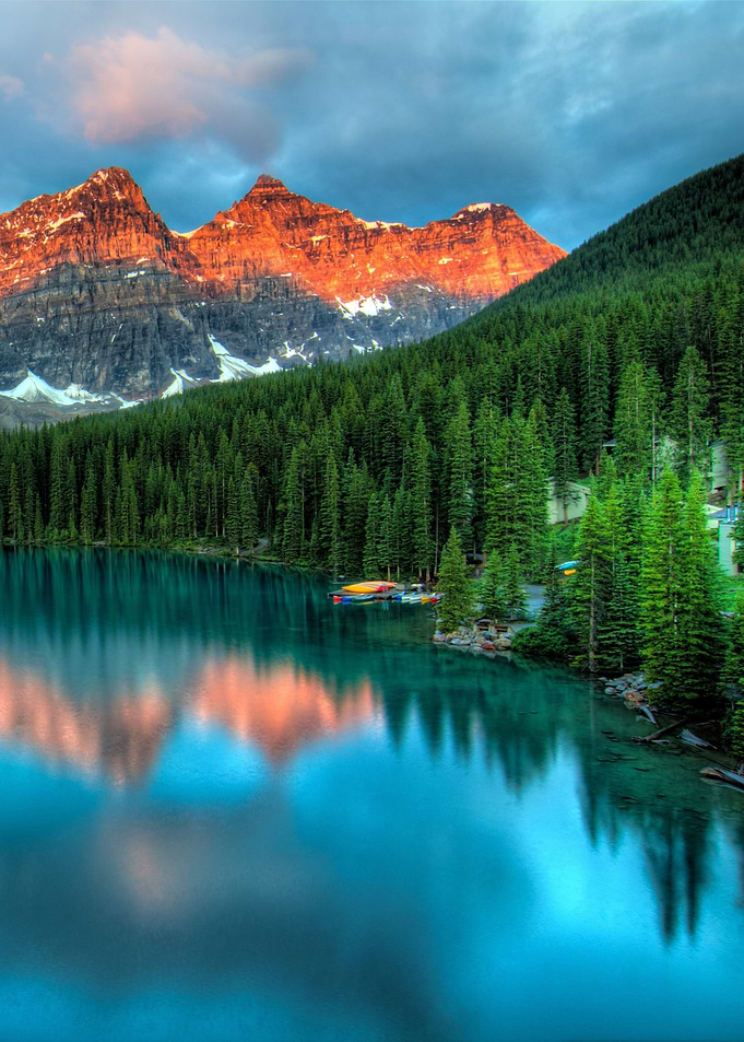 Cutout Wall Art Mountain Lake Reflection at Sunrise