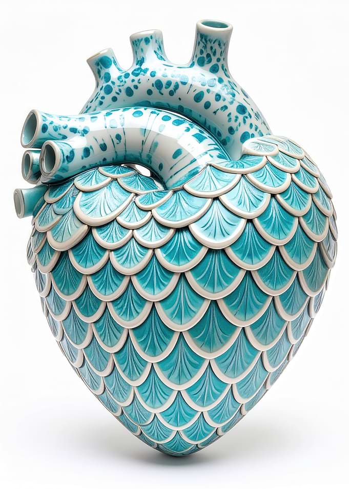 Anatomical Heart Ceramic Sculpture