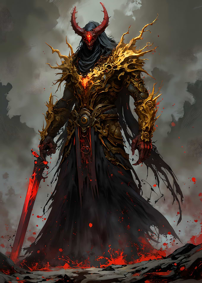 Demon Warrior with Red Sword
