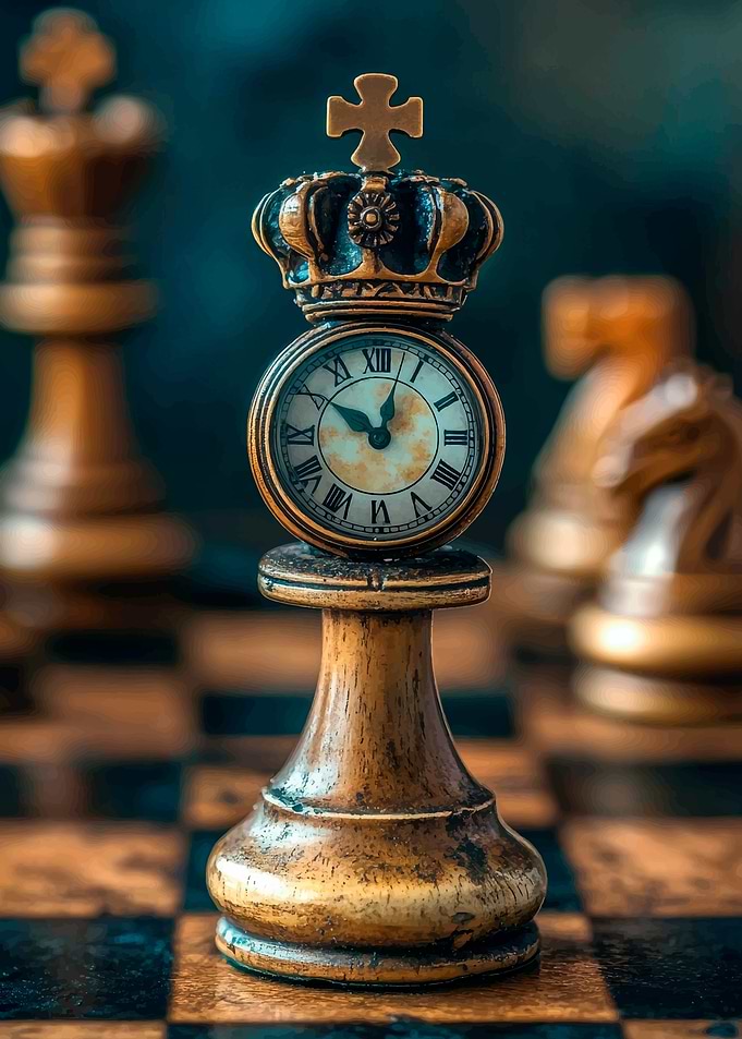 Chess Piece Clock with Crown