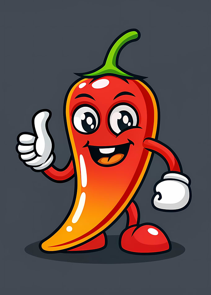 Smiling Red Chili Pepper Mascot Giving Thumbs Up — Cartoon Spicy Character