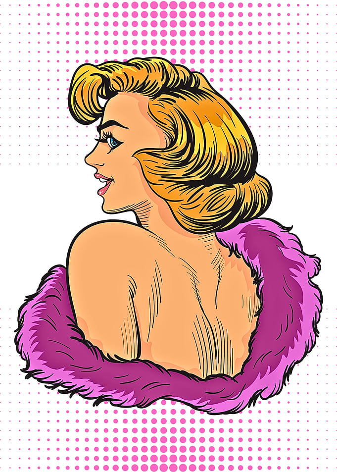 Blonde Woman with Boa Pop Art
