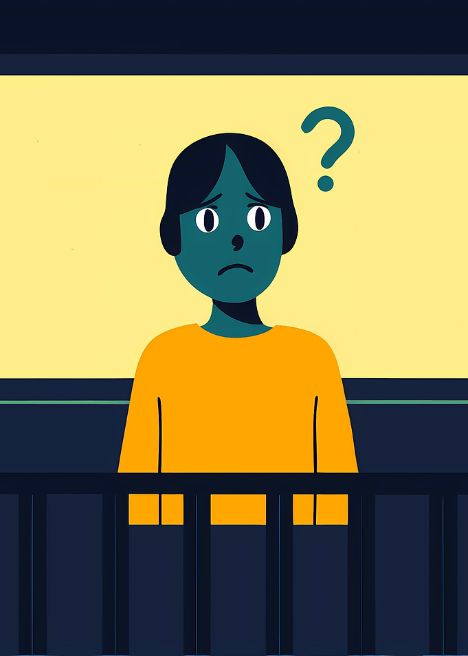 Confused Cartoon Character with Question Mark