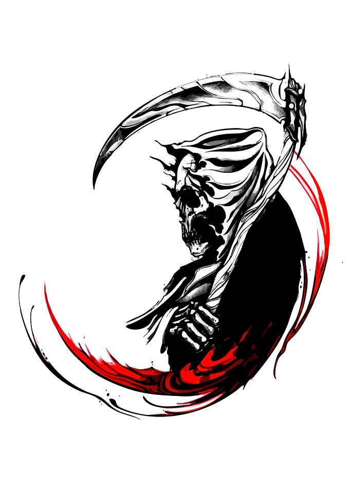 Grim Reaper Ink Illustration