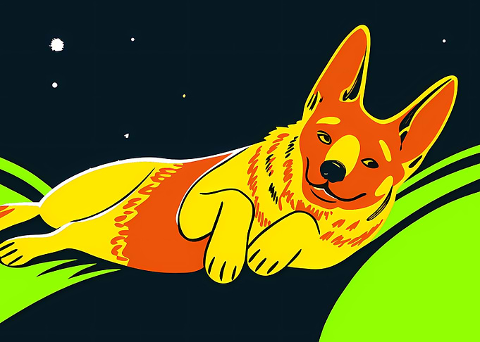 Relaxing Dog Illustration