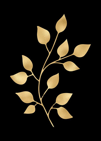 Golden Leaves on Black