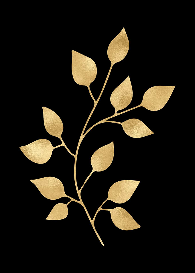 Golden Leaves on Black