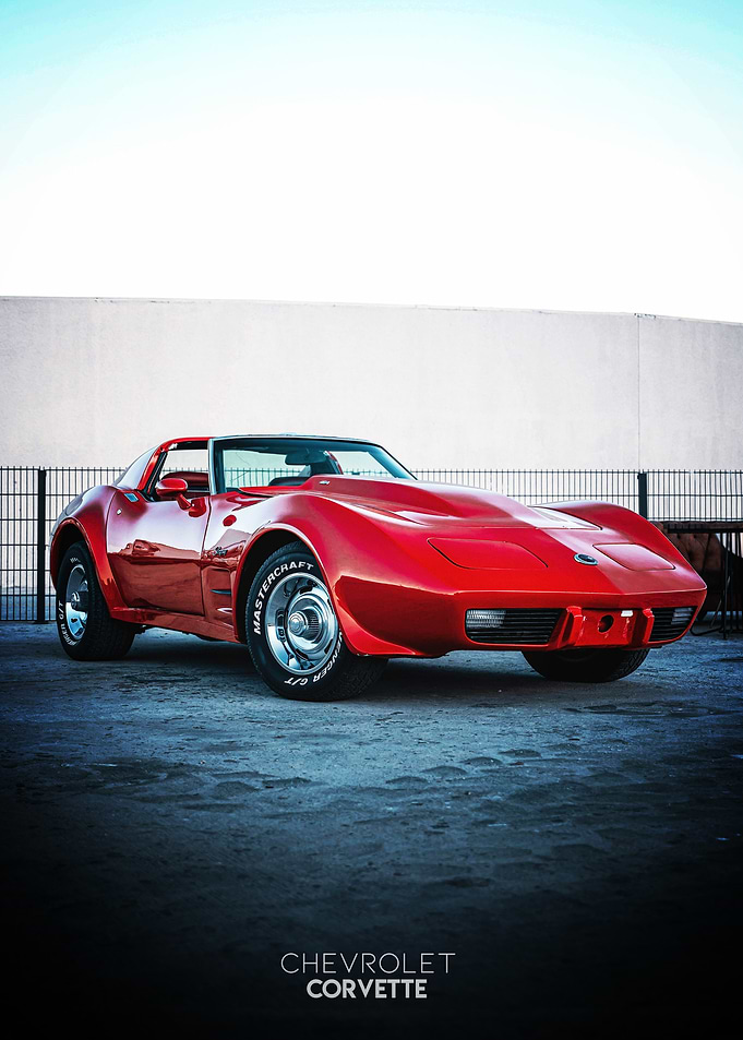 Red Chevrolet Corvette Poster
