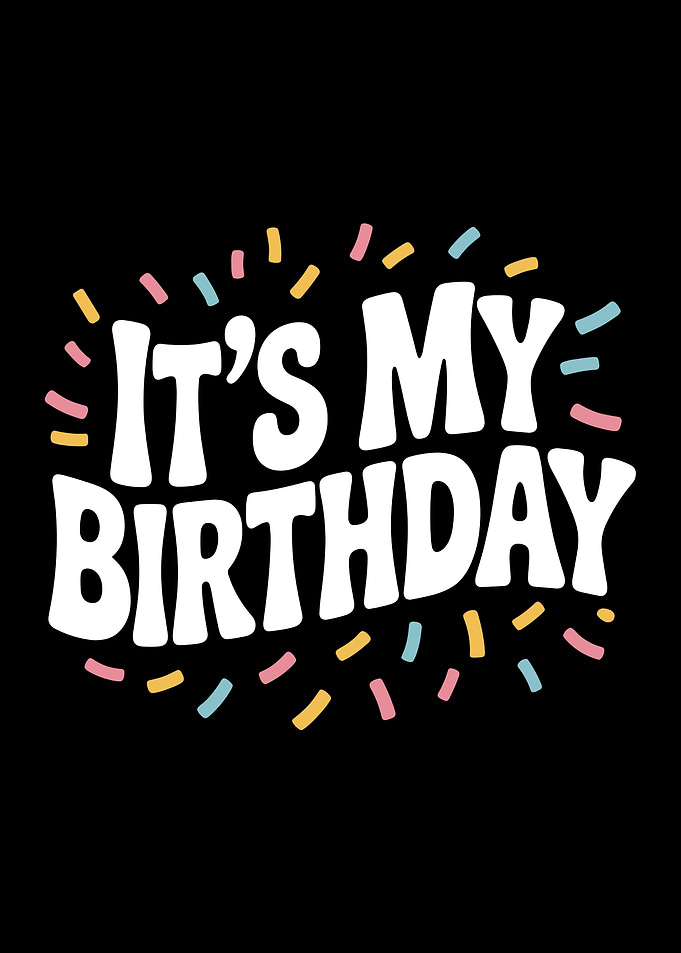 It's My Birthday Text Graphic