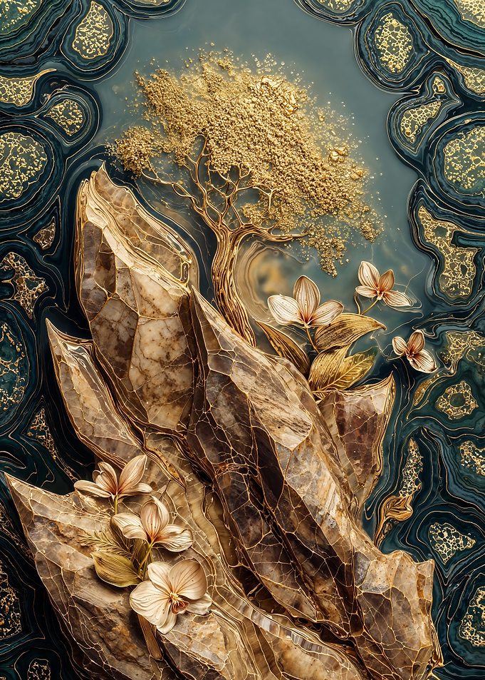 Kintsugi Golden Tree on Crystal Mountain