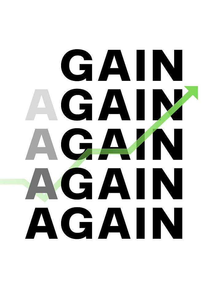 Gain Text with Upward Arrow Stock Market Poster Design