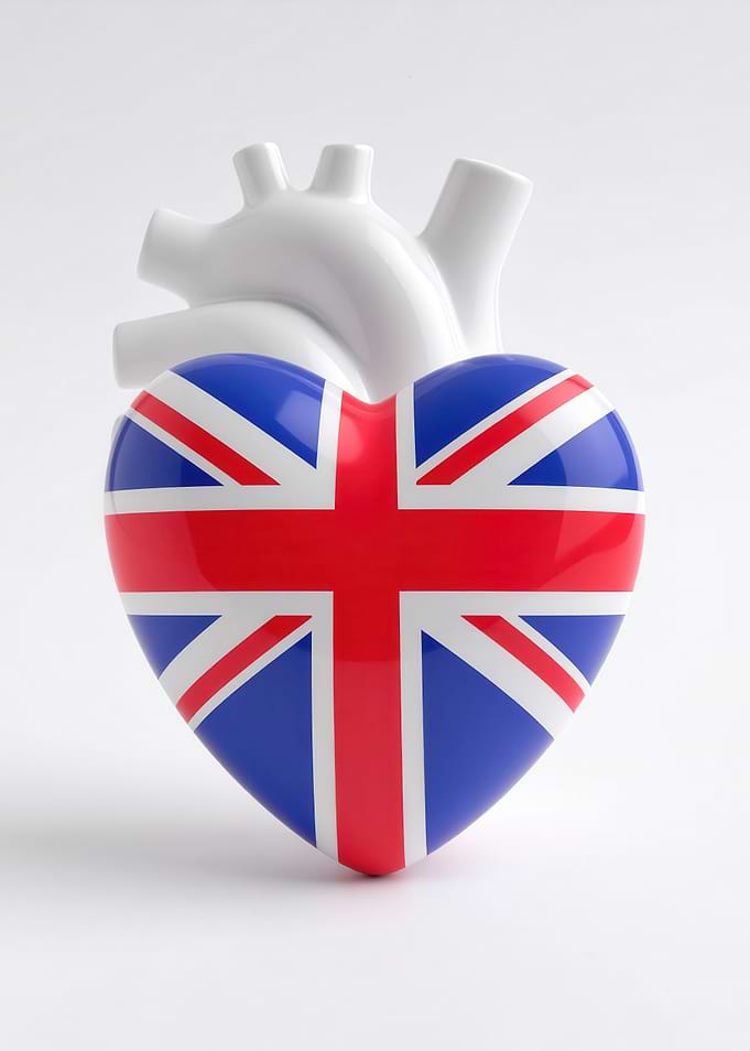 Union Jack Heart with Anatomical Detail