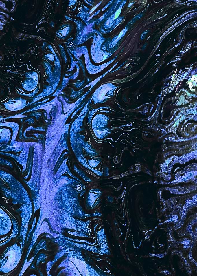 Abstract Blue and Black Swirls