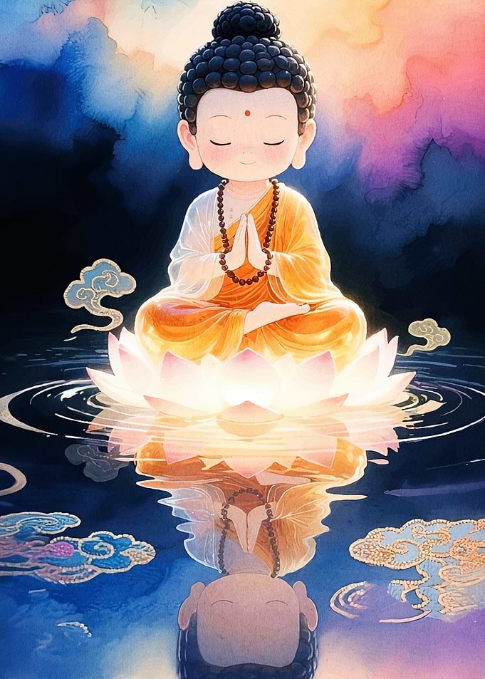 Cute Buddha Lotus Flower