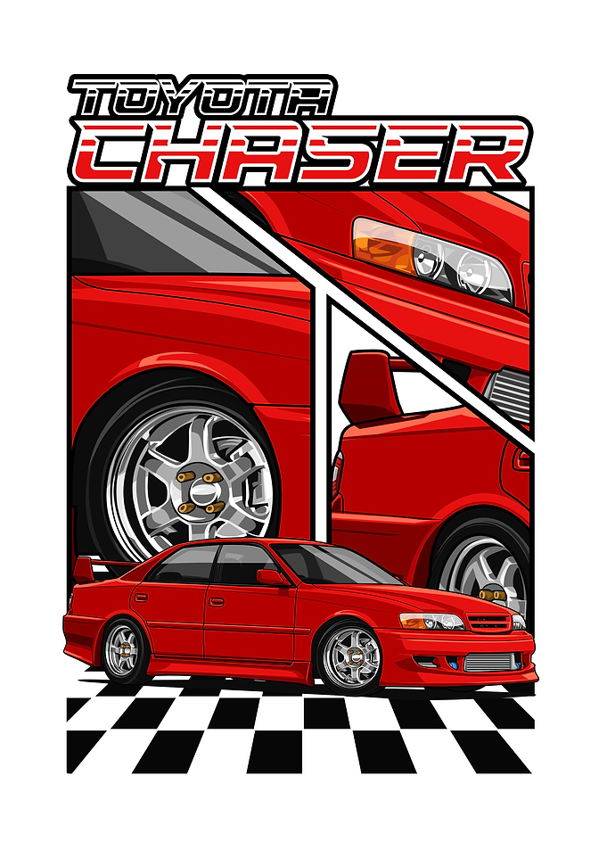 Red Toyota Chaser Illustration