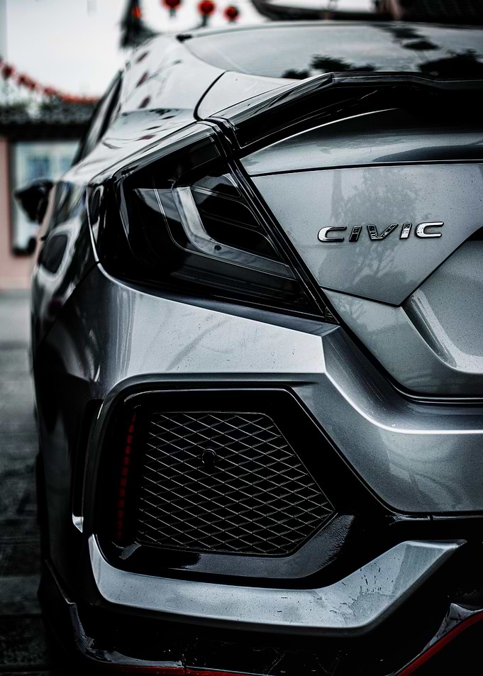 Sleek Silver Honda Civic Rear View