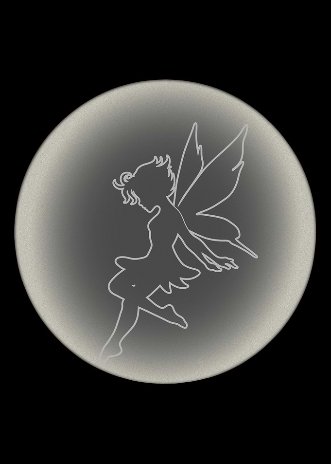 Fairy Silhouette in Glowing Circle