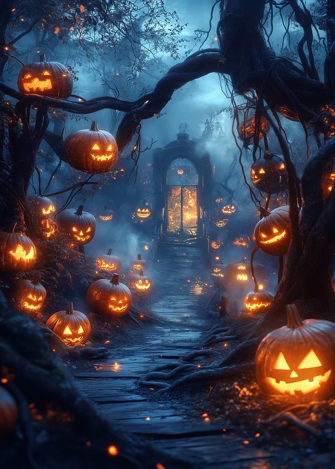 Halloween Pumpkin Path to Spooky Gate