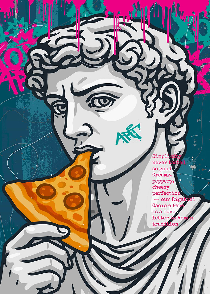 Eating Pizza Pop Art
