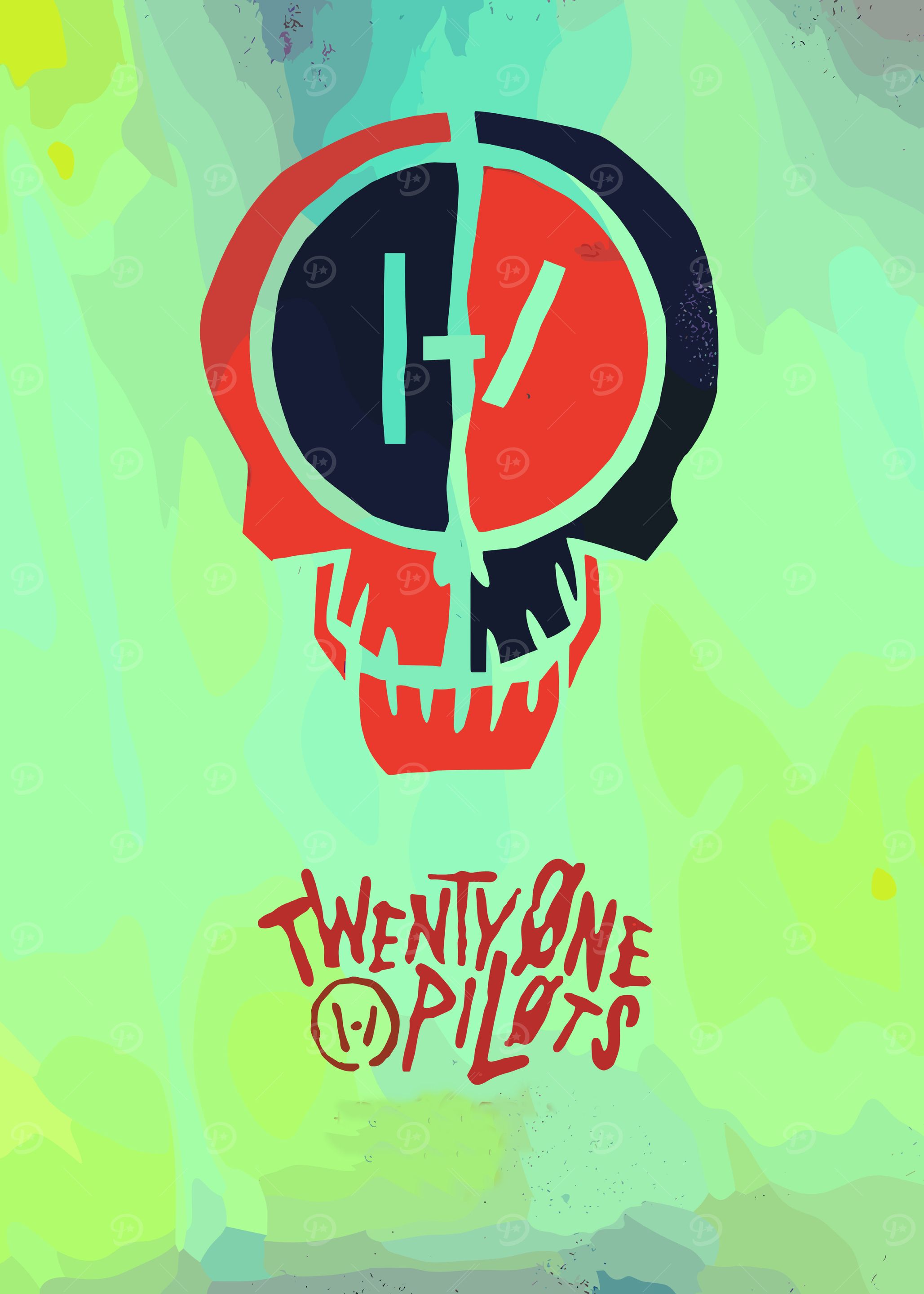 Twenty One Pilots Skull Art
