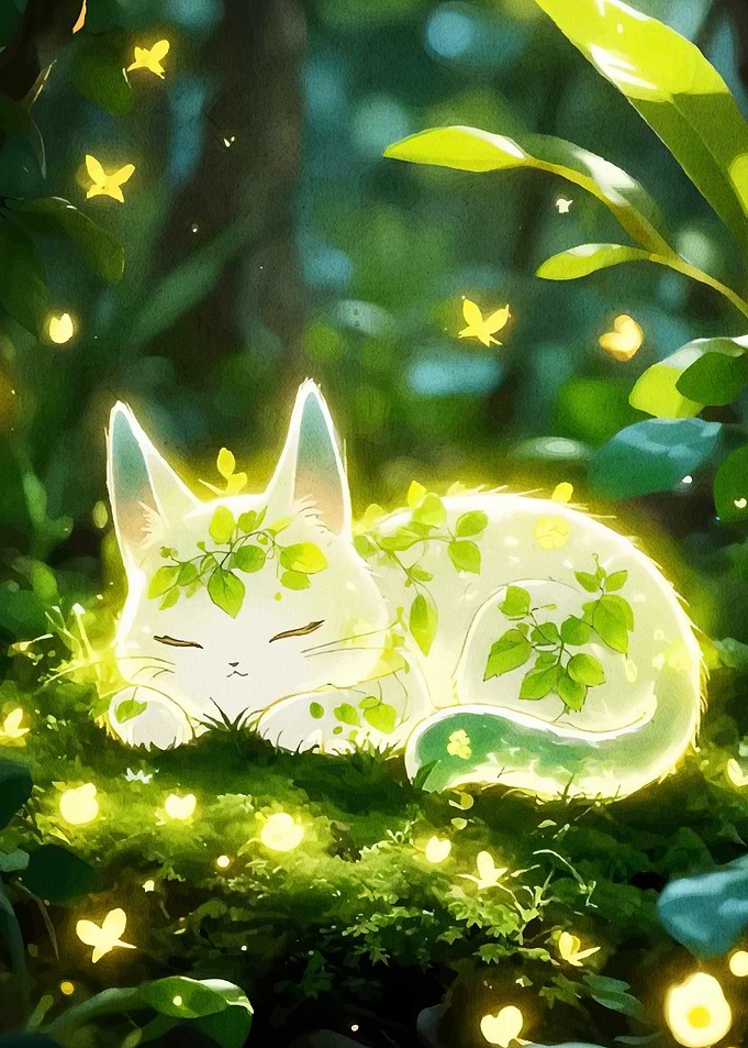 Glowing Cat Forest Butterflies