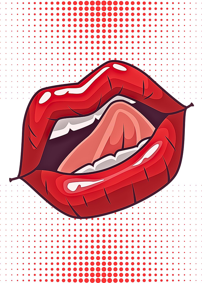 Pop Art Red Lips Illustration