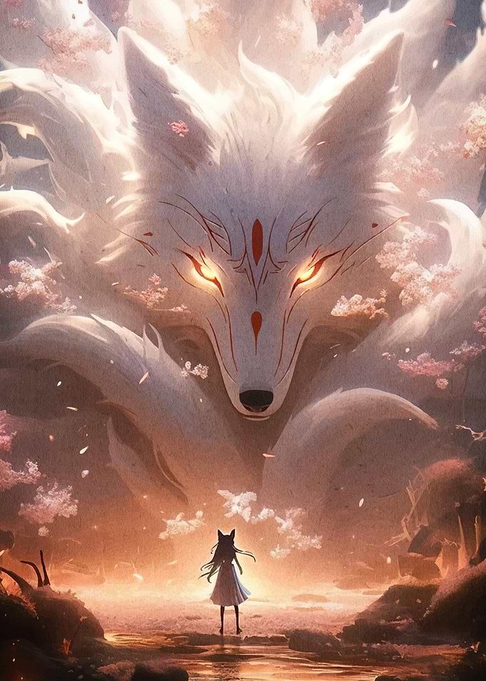 Anime Girl Nine-Tailed Fox
