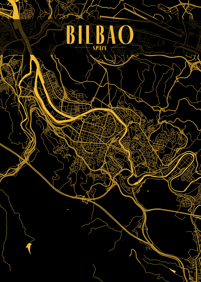 Bilbao Golden Map Art