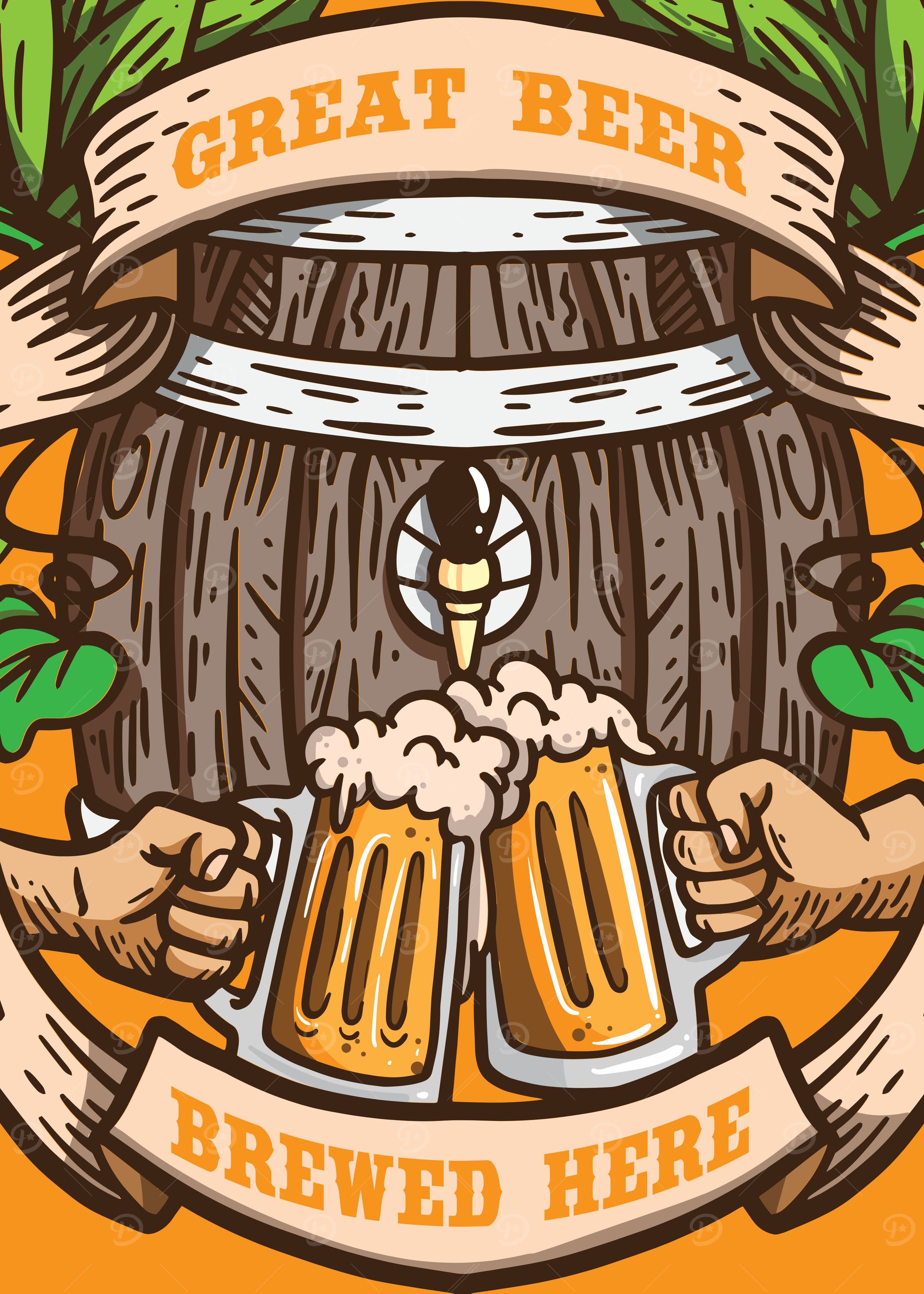 Great Beer Brewed Here Illustration