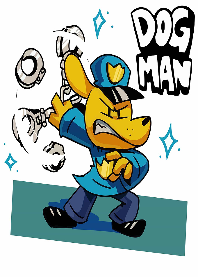 Dog Man Cartoon Character Illustration