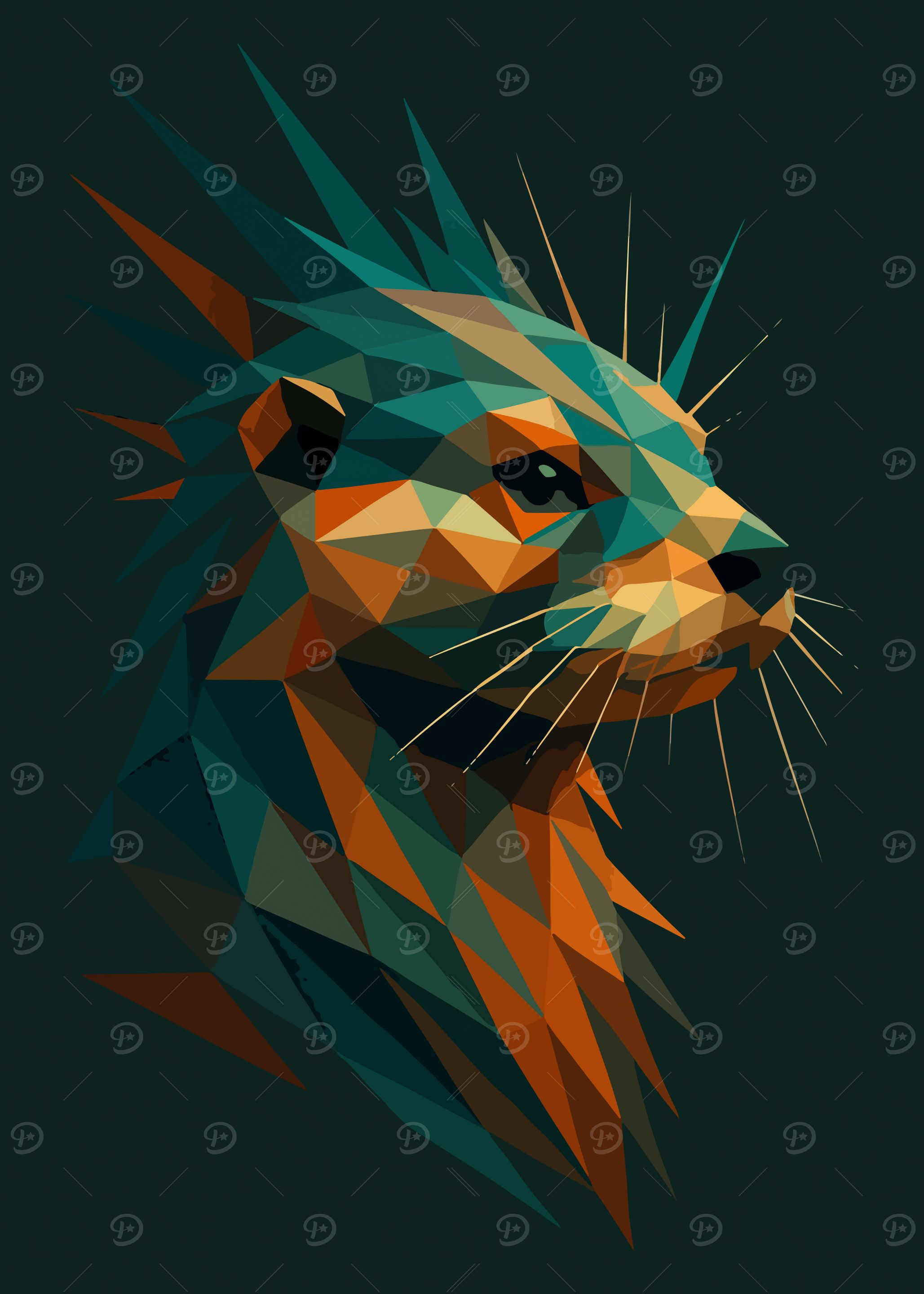 Geometric Otter Portrait