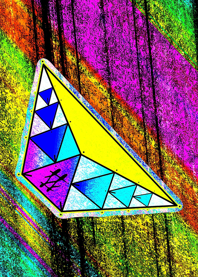 Colorful Abstract Triangle Fractal Art