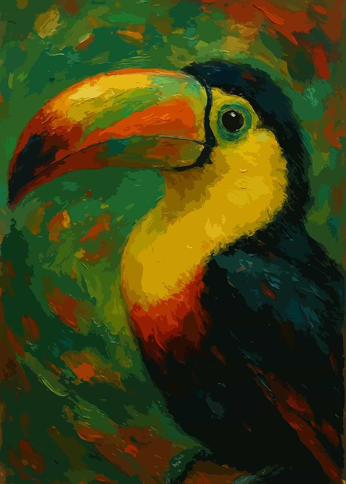 Colorful Toucan Painting Art