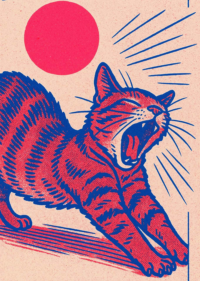 Stretching Cat Art Print
