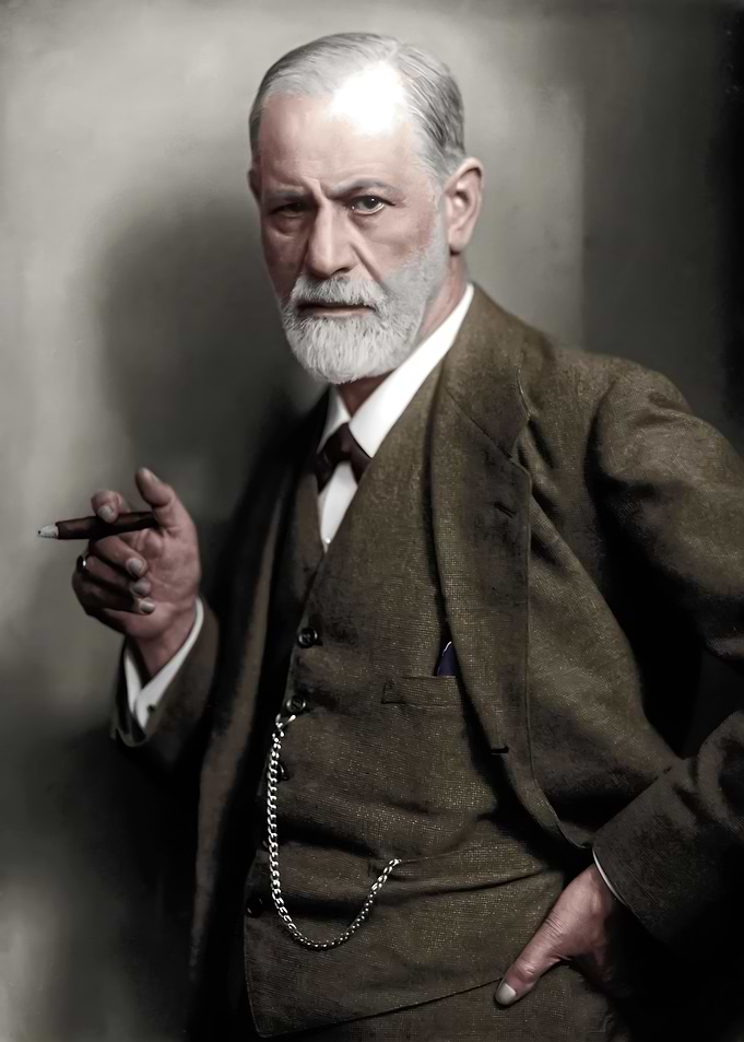 Sigmund Freud Portrait with Cigar