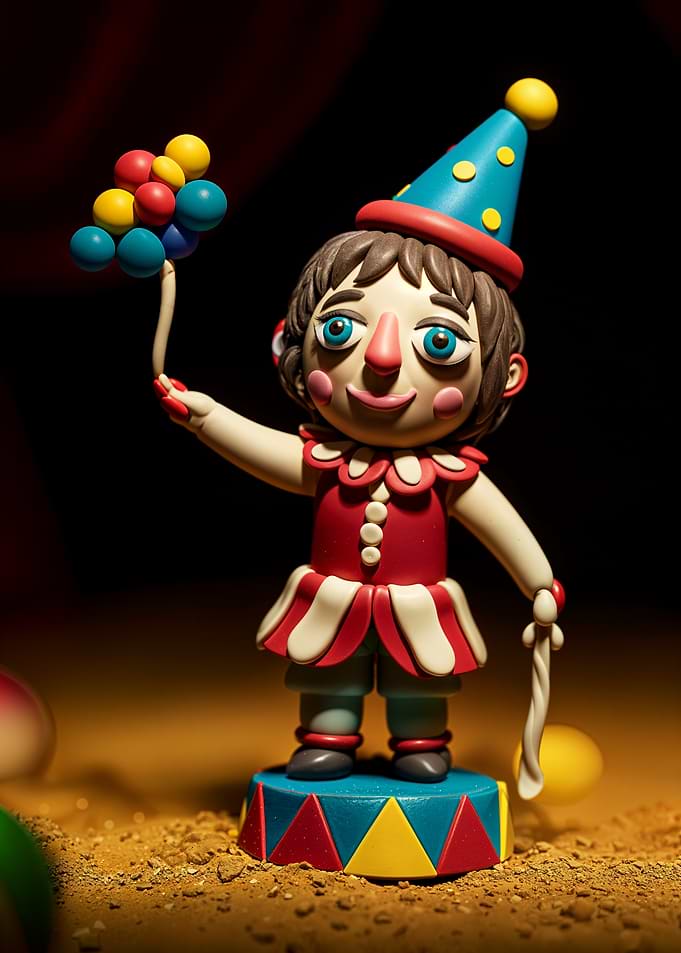 Clown Figurine with Balloons