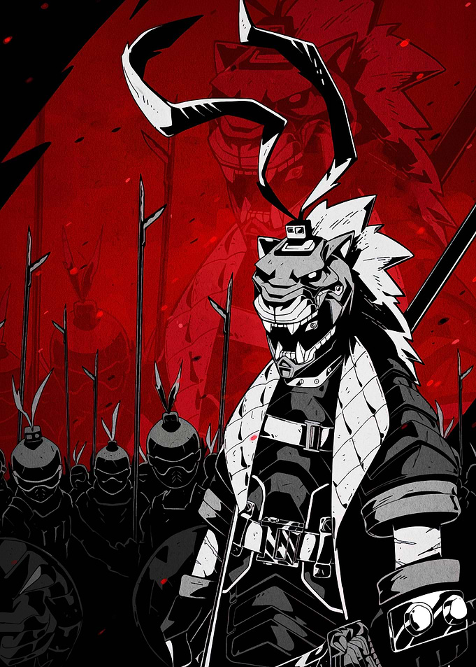Tiger Mask Samurai Digital Art