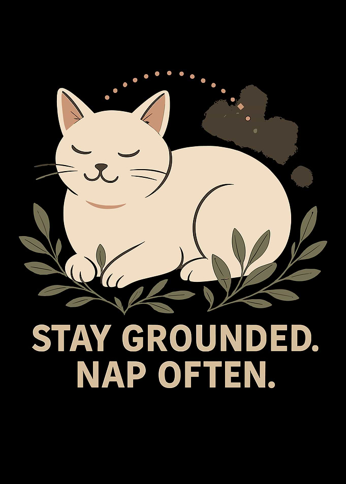 Stay Grounded Nap Often Cat