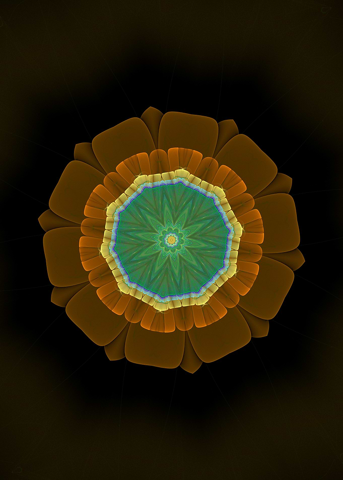 Flower in Teal