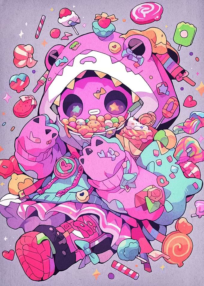 Candy Overload Character Illustration